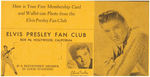 ELVIS PRESLEY FAN CLUB BUTTON & MEMBERSHIP CARD.