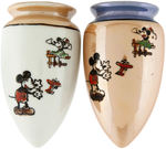 MICKEY & MINNIE MOUSE CHINA WALL SCONCE PAIR.