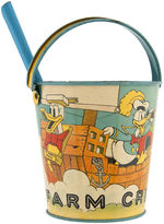 DONALD DUCK & MICKEY MOUSE "FARM CREST" DAIRY SAND PAIL & SHOVEL.