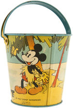 DONALD DUCK & MICKEY MOUSE "FARM CREST" DAIRY SAND PAIL & SHOVEL.