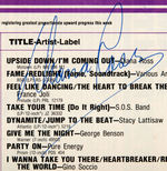 DIANA ROSS SIGNED "BILLBOARD DISCO TOP 60" CHART PAGE.