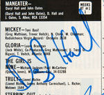 HALL & OATES SIGNED "BILLBOARD HOT 100" CHART PAGE.