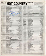 REBA McENTIRE, ALAN JACKSON & GARTH BROOKS SIGNED "BILLBOARD" COUNTRY CHARTS PAGE TRIO.