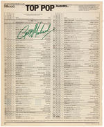 GEORGE MICHAEL & PAULA ABDUL SIGNED "BILLBOARD" CHARTS PAGE PAIR.