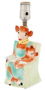 “ELSIE” THE BORDEN COW GLAZED CERAMIC COOKIE JAR & LAMP.