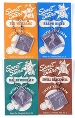 "SPORTS STARS" SET OF FOUR KEYCHAINS c. 1955.