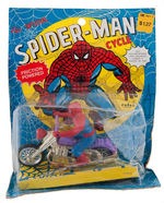 SPIDER-MAN PARACHUTE & MOTORCYCLE TOY PAIR ON KRESGE CARDS.