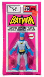 "BATMAN BEND 'N FLEX" MEGO FIGURE ON CARD.