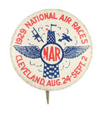 "NATIONAL AIR RACES 1929" RARE LITHO PIN-BACK.