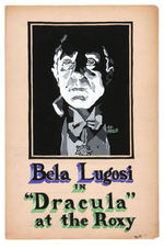 “BELA LUGOSI IN ‘DRACULA’ AT THE ROXY” VINTAGE POSTER DESIGN ORIGINAL ART.