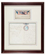 CIVIL WAR SOLDIER'S LETTER & ENVELOPE FRAMED DISPLAY.