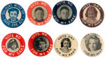 PROHIBITION GROUP OF EIGHT BUTTONS PICTURING CHILDREN.