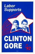 CLINTON/GORE 1992-1996 LABOR ISSUED GROUP OF 6 CAMPAIGN POSTERS.