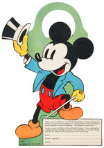 "MICKEY MOUSE GLOBE-TROTTERS" MEMBER SIGN-UP DOOR HANGER.