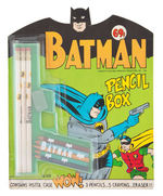 "BATMAN PENCIL BOX" ON CARD.