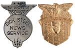 DICK STEEL FIVE PREMIUMS INCLUDING RARE WHISTLE AND PAIR OF RANK ADVANCEMENT BADGES.