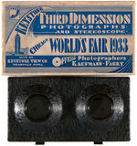 “CHICAGO WORLD’S FAIR 1933” BOXED “THIRD DIMENSION VIEWER” AND FOUR PHOTO CARD SETS.