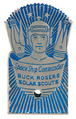 BUCK ROGERS 1936 MEMBERS BADGE PLUS RANK ADVANCEMENT "SPACESHIP COMMANDER" BADGE.