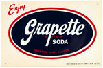 "GRAPETTE SODA" EMBOSSED TIN LITHO SIGN.