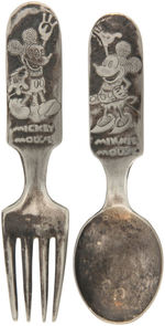 RARE "MICKEY AND MINNIE MOUSE BABY SPOON AND FORK" BOXED SET.