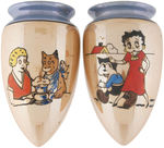 LITTLE ORPHAN ANNIE & BETTY BOOP CHINA WALL SCONCE PAIR.