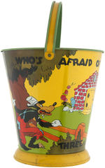 "WHO'S AFRAID OF THE BIG BAD WOLF? THREE LITTLE PIGS" LARGE SAND PAIL.