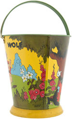 "WHO'S AFRAID OF THE BIG BAD WOLF? THREE LITTLE PIGS" LARGE SAND PAIL.