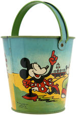 MICKEY MOUSE & FRIENDS "ATLANTIC CITY" SMALL SAND PAIL & SHOVEL.