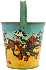 MICKEY MOUSE & FRIENDS "ATLANTIC CITY" SMALL SAND PAIL & SHOVEL.