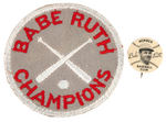 “BABE RUTH” BUTTON/PATCH/MOVIE FLYER.