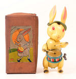 LARGE CELLULOID RABBIT BOXED WIND-UP.