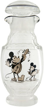 MICKEY & MINNIE MOUSE GLASS DECANTER.