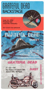 "GRATEFUL DEAD" BACKSTAGE PASSES LOT WITH TRANSPORTATION THEMES.