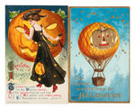 WINSCH AND CLAPSADDLE EMBOSSED HALLOWEEN POSTCARD PAIR.