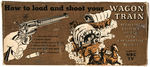 "WAGON TRAIN REVOLVING CYLINDER SIX-GUN" BOXED CAP PISTOL WITH CAP SHOOTING BULLETS.
