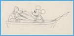 FISHIN' AROUND PRODUCTION DRAWING FEATURING MICKEY MOUSE AND PLUTO.