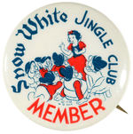 "SNOW WHITE JINGLE CLUB MEMBER" GIVE-AWAY  BUTTON.