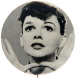 IRONIC BUTTON SHOWS JUDY GARLAND IN 'GET HAPPY' 1969 BRITISH TV SPECIAL.