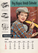 "ROY ROGERS RANCH CALENDAR" 1959 NESTLE'S PREMIUM.