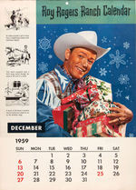 "ROY ROGERS RANCH CALENDAR" 1959 NESTLE'S PREMIUM.