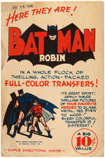 "BATMAN AND ROBIN" FULL COLOR TRANSFERS WITH ENVELOPE.