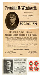 THREE EARLY SOCIALIST ITEMS WITH MENTION OF DEBS/HANFORD ON "SOCIALISM" SPEAKER'S RARE HANDBILL.