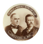 "McKINLEY AND ROOSEVELT REPUBLICAN CLUB" RARE REAL PHOTO JUGATE FROM MONTANA.