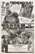 "TARZAN THE MIGHTY" MOVIE THEATER HERALD.