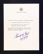 GERALD FORD/WARREN COMMISSION SIGNED LETTER.