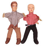 "THE TEXAN" RORY CALHOUN/COWGIRL FULL-BODY PUPPET PAIR.