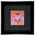 PETER MAX "ANGEL WITH HEART" ORIGINAL SIGNED COLLAGE ART.