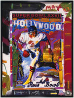 PETER MAX "SUPER BOWL XXVII" SIGNED & FRAMED POSTER.