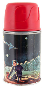 "TOM CORBETT SPACE CADET" METAL LUNCHBOX WITH THERMOS.