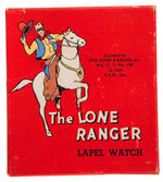 "THE LONE RANGER LAPEL WATCH" BOXED WITH GUN HOLSTER FOB.